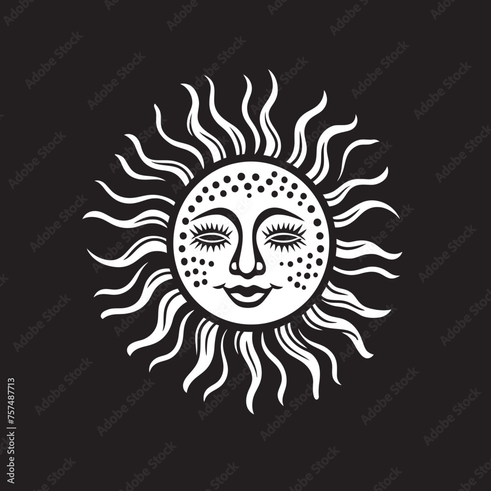 Smiling Serenity Cartoon Hand Drawn Icon Sunburst Celebration Hand Drawn Cartoon Vector Logo Smiling Serenity Cartoon Hand Drawn Icon Sunburst Celebration Hand Drawn Cartoon Vector Logo