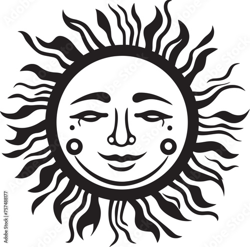 Joyous Sun Hand Drawn Sun Logo Design Sunny Splendor Cartoon Hand Drawn Vector Emblem © BABBAN