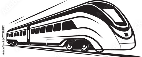 Sonic Surge Black Logo Design with Bullet Train Velocity Vanguard High Speed Bullet Train Logo in Vector Black