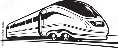 Turbo Transit Iconic Design of High Speed Bullet Train Rapid Rail Sleek Black Logo of Bullet Train in Vector