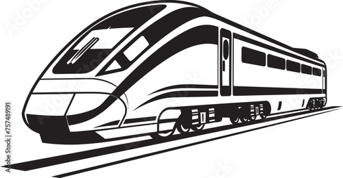 Sonic Surge Black Logo Design for High Speed Bullet Train Velocity Voyager Dynamic Vector Icon of Bullet Train