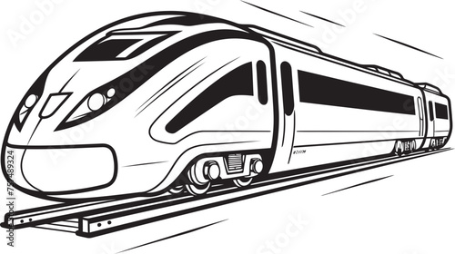 Rapid Rush Sleek Vector Icon of High Speed Train Sonic Surge Dynamic Black Logo Design for Bullet Train