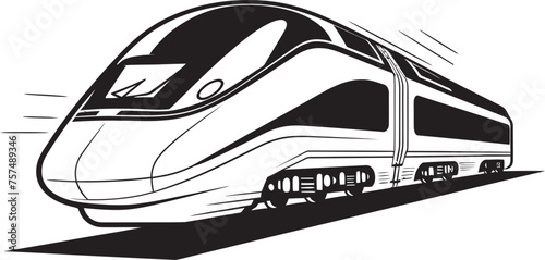 Turbo Transit Sleek Vector Emblem of Bullet Train Rapid Rail Dynamic Black Logo for Speedy Train