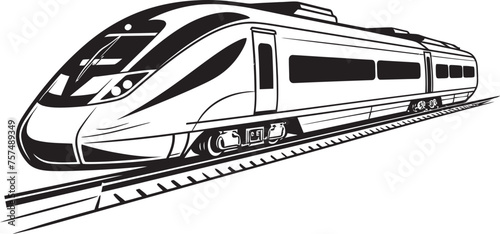 Velocity Voyager Streamlined Black Logo Emblem Express Zoom Dynamic Vector Icon for Bullet Train