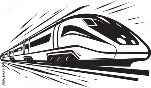 Rapid Ripple Vector Icon Design of Bullet Train Velocity Voyage Emblem of High Speed Bullet Train