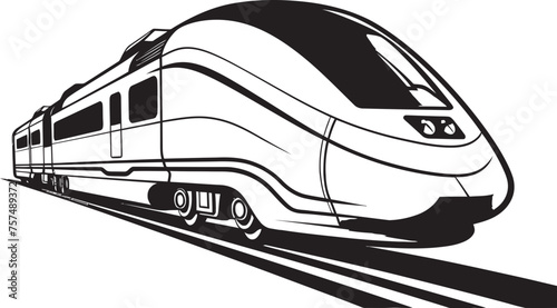 Velocity Vanguard Dynamic Black Logo of Bullet Train Express Zoom Sleek Vector Icon for High Speed Train