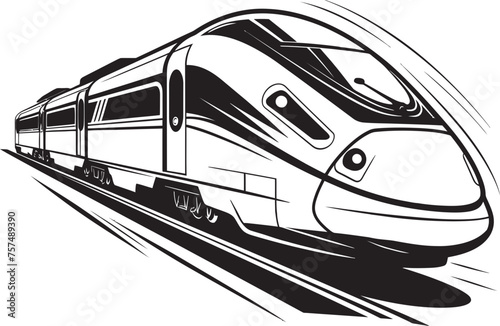 Velocity Voyager Streamlined Emblematic Black Logo Express Zoom Iconic Vector Emblem for Bullet Train