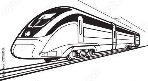 Rapid Rail Dynamic Vector Emblem of High Speed Bullet Train Sonic Surge Streamlined Black Logo with Speedy Train