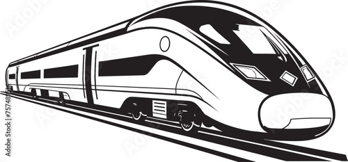 Turbo Transit Sleek Emblematic Black Logo for Bullet Train Rapid Rail Dynamic Vector Emblem of High Speed Bullet Train