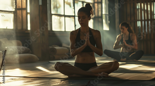 person meditating in yoga position