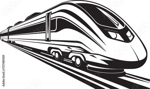 Express Zoom Iconic Vector Design of Bullet Train Fleet Flash Sleek Black Logo with High Speed Bullet Train