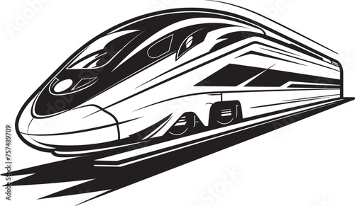 Sonic Soar Black Logo Design with Bullet Train Turbo Transit Vector Icon of High Speed Train