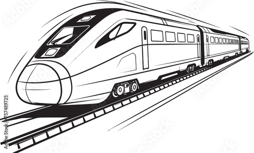 Sonic Speedster Vector Icon Design of Bullet Train Velocity Velocity Emblem of High Speed Bullet Train