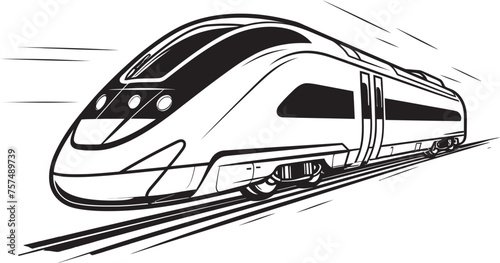 Sonic Swift Vector Icon Design of Bullet Train Velocity Verve Emblem of High Speed Bullet Train
