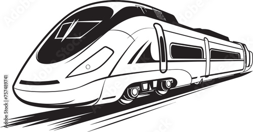 Speedy Streak Emblem Design of Bullet Train Rapid Runner Black Logo with High Speed Train