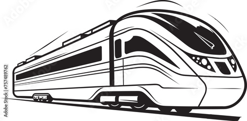 Turbo Transit Vector Icon of High Speed Train Express Edge Emblem Design of Bullet Train
