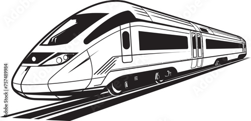 Velocity Verve Emblem of High Speed Bullet Train Turbo Trailblazer Black Logo Design with Bullet Train