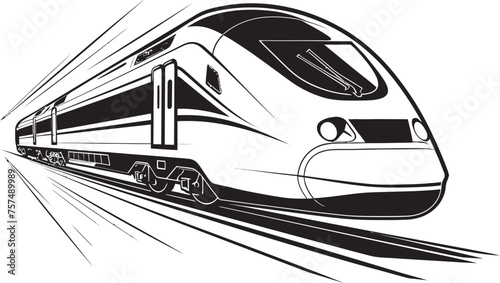 Sonic Speedster Vector Icon Design of Bullet Train Velocity Vista Emblem of High Speed Bullet Train