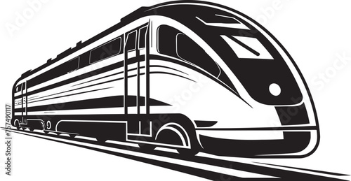 Rapid Runner Black Logo with High Speed Train Sonic Speedster Vector Icon Design of Bullet Train