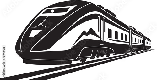 Velocity Vista Emblem of High Speed Bullet Train Turbo Thrust Black Logo Design with Bullet Train