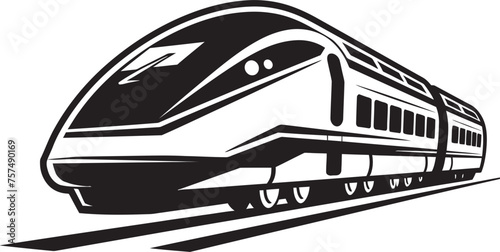 Speedy Streak Emblem Design of Bullet Train Rapid Rocket Black Logo with High Speed Train