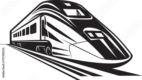 Express Zoom Dynamic Icon Design of High Speed Train Velocity Voyager Sleek Black Logo of Bullet Train