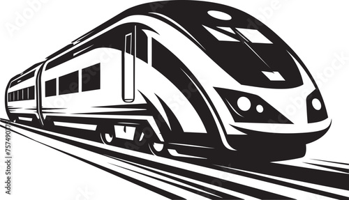 Speedy Shuttle Sleek Icon Design of High Speed Train Rapid Ripple Streamlined Vector Emblem for Bullet Train