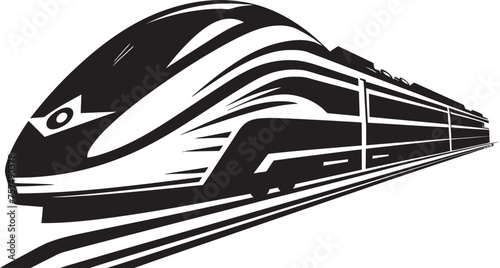 Swift Streamline Dynamic Black Logo for High Speed Train Sonic Surge Iconic Vector Emblem of Bullet Train