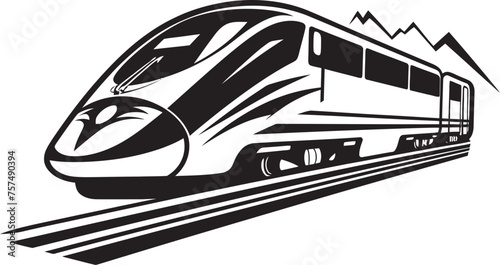 Velocity Voyager Streamlined Black Logo of Bullet Train Turbo Thrust Dynamic Vector Design of High Speed Train
