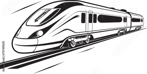 Turbo Transit Black Logo Design with Bullet Train Fleet Flash Vector Black Icon of High Speed Train