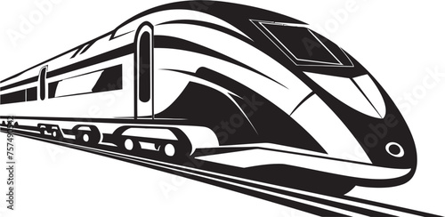 Rapid Ripple Dynamic Emblematic Design for High Speed Train Swift Streamline Sleek Black Logo with Bullet Train