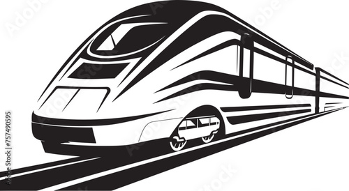 Velocity Voyager Dynamic Emblematic Design of High Speed Train Turbo Thrust Iconic Black Logo for Speedy Train