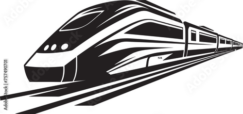 Velocity Vanguard High Speed Bullet Train Emblem in Black Vector Rapid Rail Iconic Black Logo Design for Bullet Train