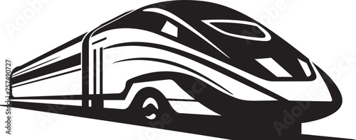 Speedy Shuttle Dynamic Black Icon for Bullet Train Swift Streamline Iconic Vector Emblem of High Speed Train