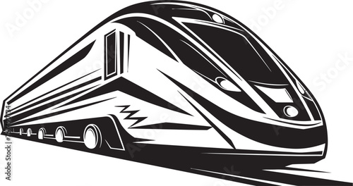 Fleet Flash Dynamic Emblematic Design for High Speed Train Speedy Shuttle Sleek Black Logo with Bullet Train