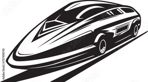 Sonic Surge Emblematic Black Logo of Bullet Train Fleet Flash Sleek Icon Design for High Speed Train