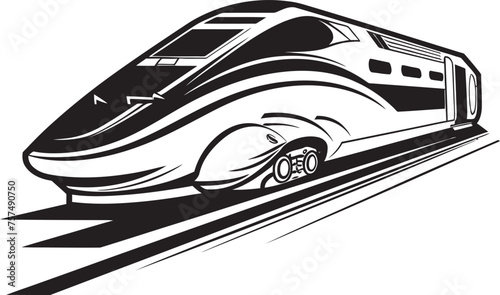 Express Zoom Iconic Emblem Design for Bullet Train Velocity Voyager Sleek Vector Icon of High Speed Train