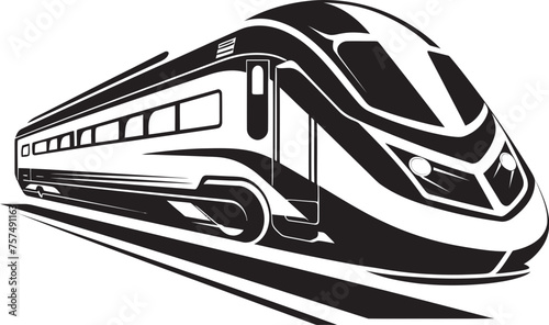 Express Zoom Iconic Emblem Design for Bullet Train Velocity Voyager Sleek Vector Icon of High Speed Train