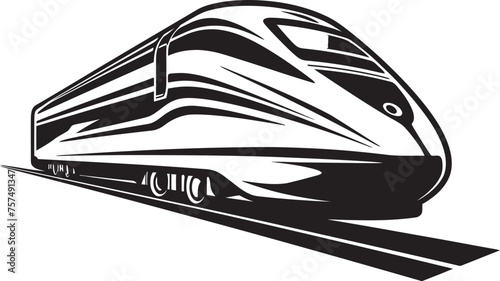 Turbo Transit Iconic Vector Icon of High Speed Train Rapid Rail Dynamic Emblem Design for Bullet Train