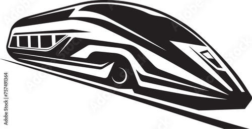 Velocity Voyager Streamlined Emblem Design of Bullet Train Turbo Thrust Iconic Black Logo with High Speed Train