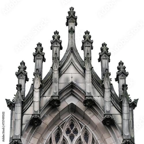 Gothic Flying Buttress, transparent background, isolated image, generative AI