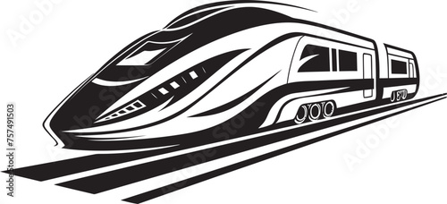 Rapid Ripple Dynamic Emblem Design for Bullet Train Sonic Surge Sleek Black Logo with High Speed Train