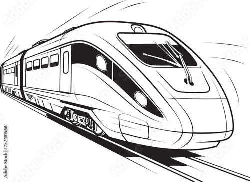 Express Elevate Emblem Design of Bullet Train Speedy Shuttle Black Logo with High Speed Train