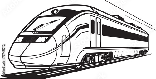 Express Edge Emblem Design of Bullet Train Speedy Streamliner Black Logo with High Speed Train