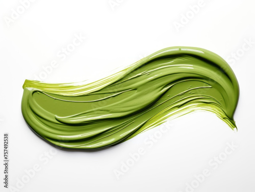 olive paint stroke isolated on transparent background, transparency image, removed background