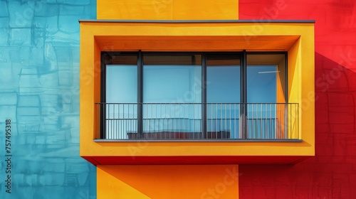 Blue House With White Windows and Balcony