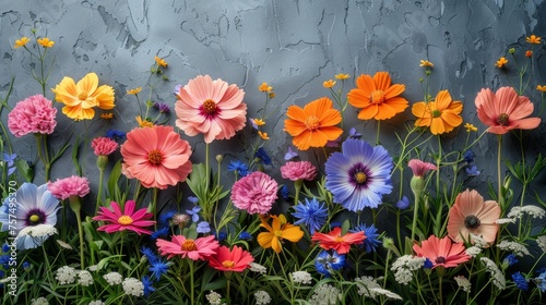 Bunch of Flowers in Front of Wall