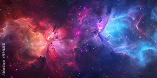 Cosmic Nebula in Vivid Colors