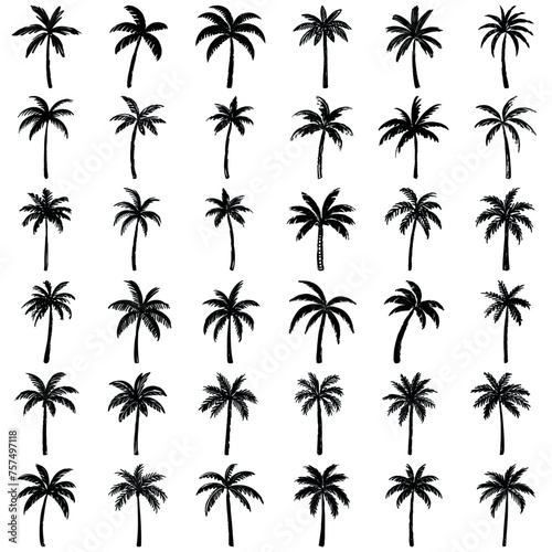 Minimalistische Monochrome Schwarze Palmen: Vektor Grafik Bundle