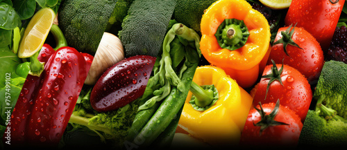Organic Fresh Healthy Vegetables  A Vibrant Assortment of Colorful  Raw Market Delights on a Green Background